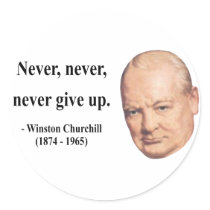 Winston Churchill Quote 1b Round Stickers