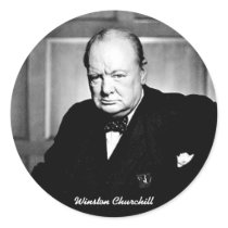Winston Churchill Round Sticker