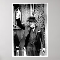 Winston Churchill, V for Victory Print