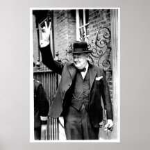 Winston Churchill, V for Victory Print