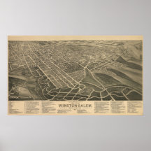 Winston-Salem, North Carolina 1891 Print