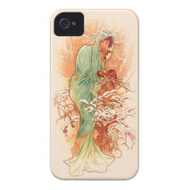 Winter - Alphonse Mucha Art Nouveau Iphone 4 Cases