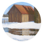 WINTER ART SCENE/BARN AND SILO stickers