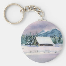 WINTER BARN by SHARON SHARPE Keychain