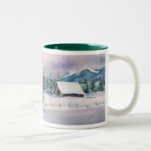 WINTER BARN by SHARON SHARPE Mugs