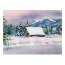 WINTER BARN by SHARON SHARPE Post Cards