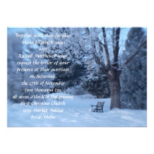 Winter Bench Wedding Invitation