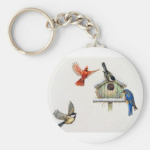 Winter Birdhouse Key Chains