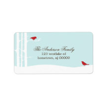 Winter Birds Address Labels