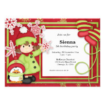 Winter Birthday Invites