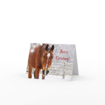 Winter Blizzard Horse Christmas Greeting Card