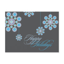 Winter Blue Christmas Flowers Holiday Greetings Postcard