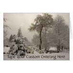 Winter Bridge Greeting Card Custom or Blank Card