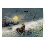 Winter bunnys Christmas card