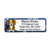 Winter Cartoon Beagle Return Address Labels