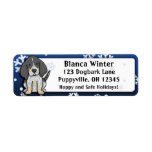 Winter Cartoon Bluetick Coonhound Return Address Label
