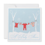 Winter Clothesline Baby Shower Invitation