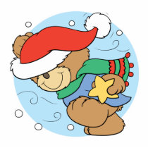 winter day christmas teddy bear design photo cutout