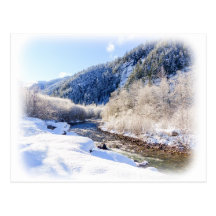 Winter Day Walk Along the River Bank Postcards