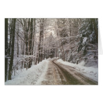 Winter dirt road greeting card