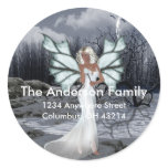 Winter Fairy D4 - Fantasy Return Address Labels stickers