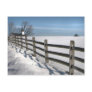 Winter Fence and Church Postcard