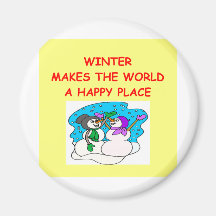 winter fridge magnet