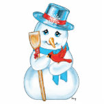 Winter Friends Adorable Snowman and Cardinal Acrylic Cut Outs