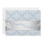 Winter Frost Damask Wedding Invitation Card