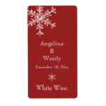 Winter Glamour Wedding Wine Label (red)