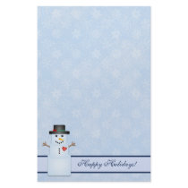Winter Happy Holidays Snowman Stationery