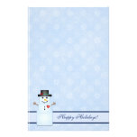 Winter Happy Holidays Snowman Stationery