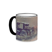 WINTER HORSE & BUGGY by SHARON SHARPE Mugs