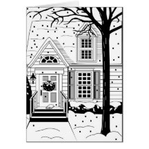 winter house card
