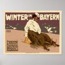 Winter In Bayern Travel Art Restored Vintage Print