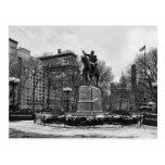 Winter in NYC's Union Square 001 Black White Post Card
