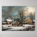 Winter in the Country, A cold  Morning Archival Pr Poster