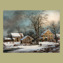 Winter in the Country, A cold  Morning Archival Pr posters