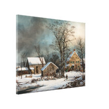 Winter in the Country, A cold  Morning Canvas Print