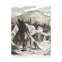 winter_Indian_village Postcard