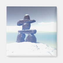 Winter inukshuk Magnet