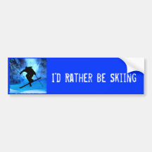 Winter Landscape and Freestyle Skier Bumper Stickers