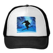 Winter Landscape and Freestyle Skier Hats