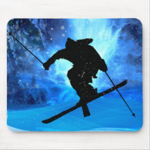Winter Landscape and Freestyle Skier Mousepad
