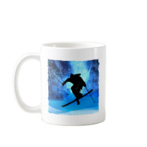 Winter Landscape and Freestyle Skier Coffee Mugs