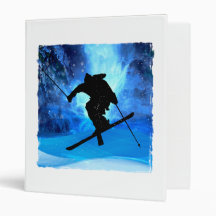 Winter Landscape and Freestyle Skier Vinyl Binder