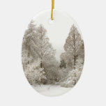 Winter Landscape Ornament  Snow Trees Decorations