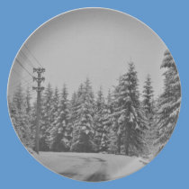 Winter landscape plates