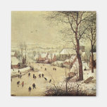Winter Landscape with a Bird Trap - 1565 Refrigerator Magnet