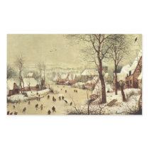Winter Landscape with a Bird Trap - 1565 Rectangular Sticker